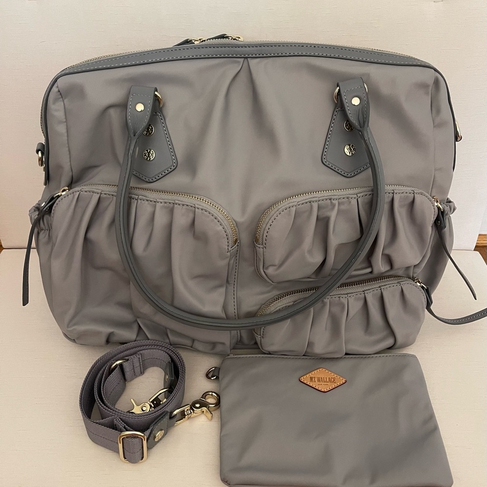 EUC MZ Wallace Kate bag in Overcast with gold hardware